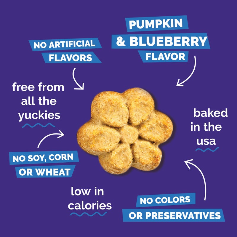 Fruitables Baked Dog Treats, Pumpkin Snacks for Dogs, Low Calorie & Delicious, No Wheat, Corn or Soy, Healthy Puppy Training Treats, Made in The USA, Pumpkin and Blueberry Flavor, 20oz - Image 5