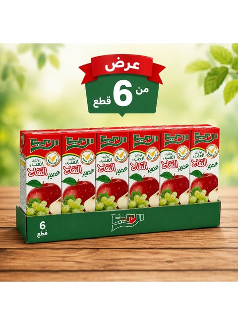 عصير الراعي تفاح وعنب 125 مل – مشروب عصير فواكه بنكهة التفاح والعنب، عبوة 6 قطع