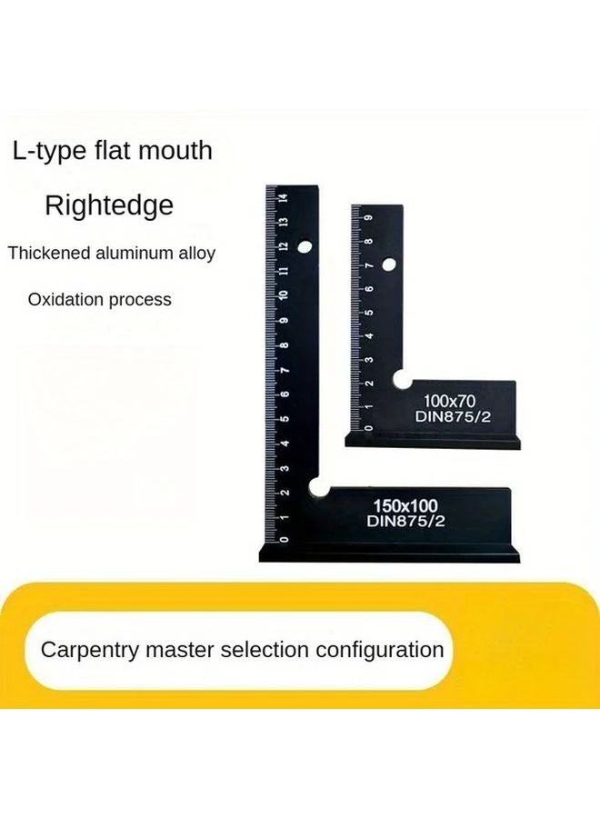 150x100 100x70 Aluminum Alloy Angle Ruler with Scale Precision Angle Measuring Tool Two Packs - Image 2