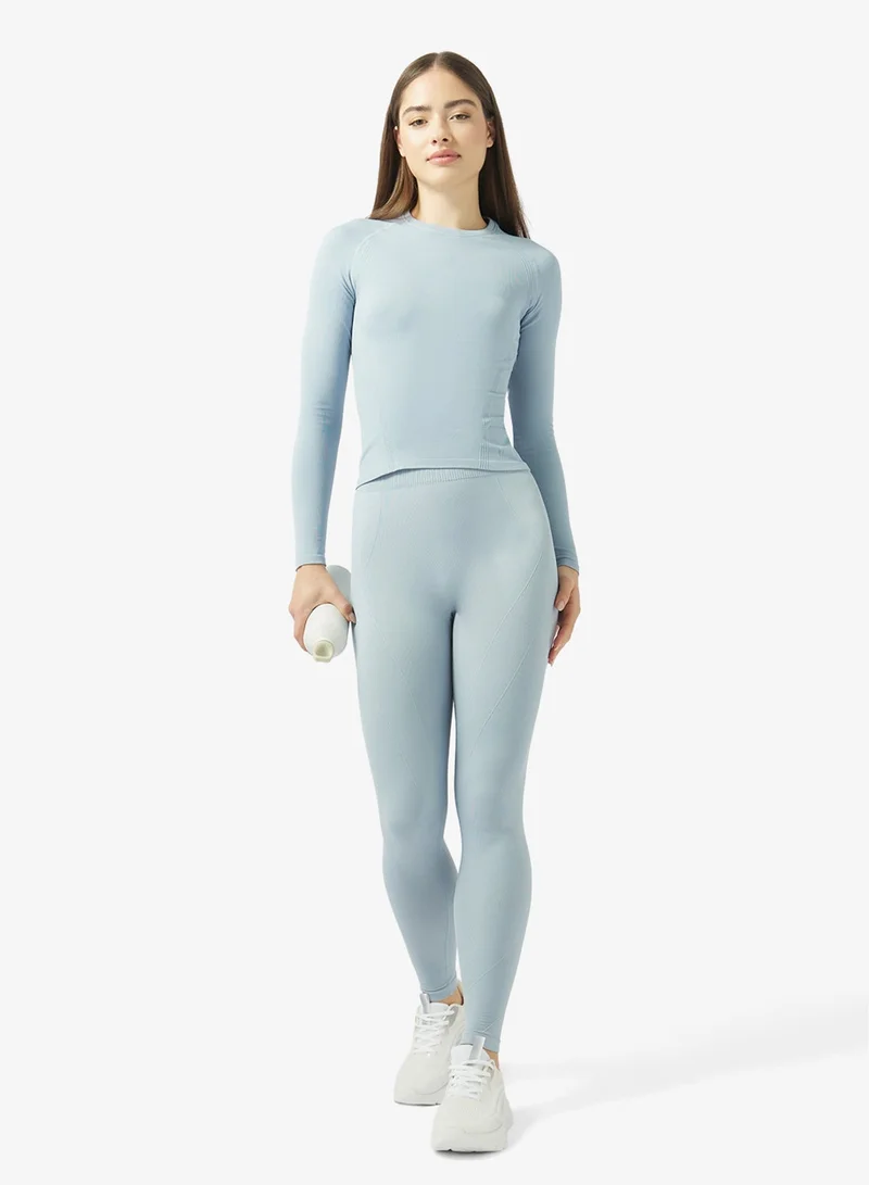 Squatwolf Dusty Blue Seamless Contour Long Sleeve Top for Women | Best Price UAE