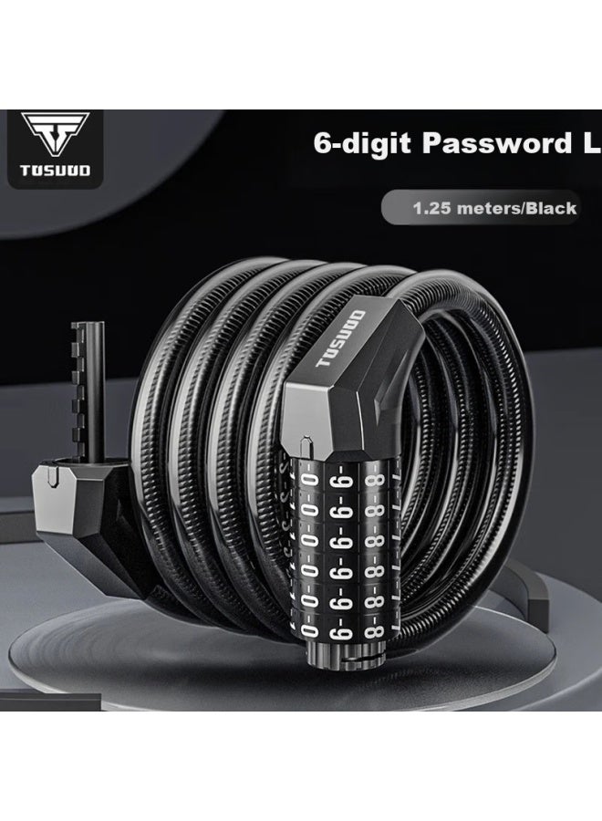 Tosuod Bicycle Lock Anti-Theft Password Lock 6-Digit Mountain Road Bike Portable Lock Multi-Function Riding Chain Lock - Image 1
