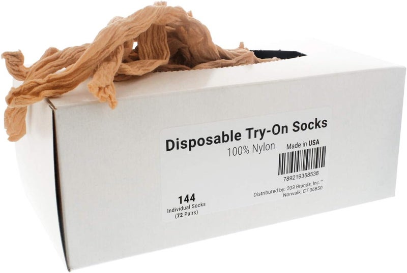 203 Brands New Disposable Try On Socks - Beige Tan Footies - Image 1