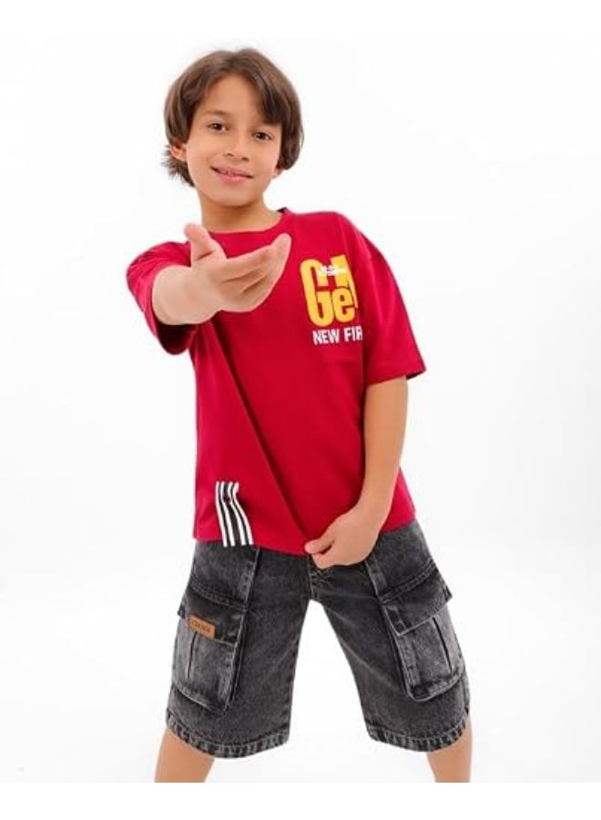 CHOiCE Boys' denim set – two-piece set with a practical design – suitable for outings and everyday use (code 7004) - Image 1