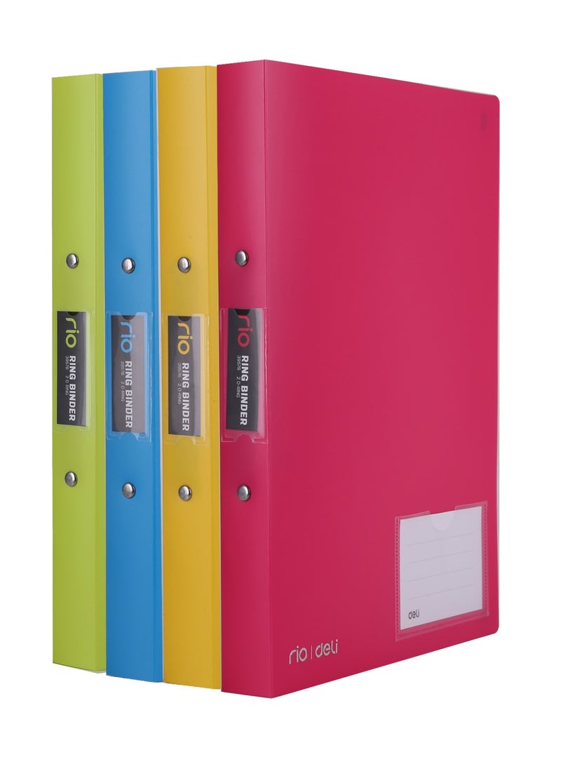 Deli - A4 Size Two Ring Binder With 1 Inch Width Assorted Colours - Image 1