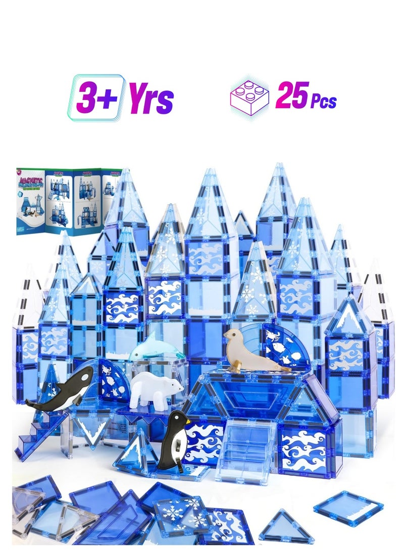 Excefore Magnetic Tiles For Kids Ages 3-5 4-8, 25 Pcs Magnetic Tiles For Toddlers 3-5 STEM Magnet Tiles Magnet Blocks Toys Magnetic Building Blocks Animals Kids Games Preschool Learning Toy  - Image 1
