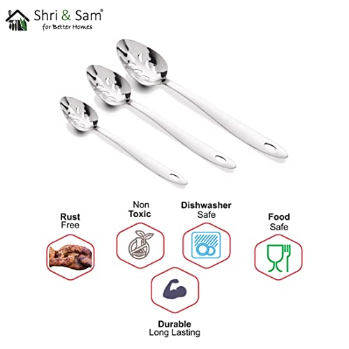 Shri & Sam Stainless Steel Onida Small Basting Slotted Spoon - Image 4
