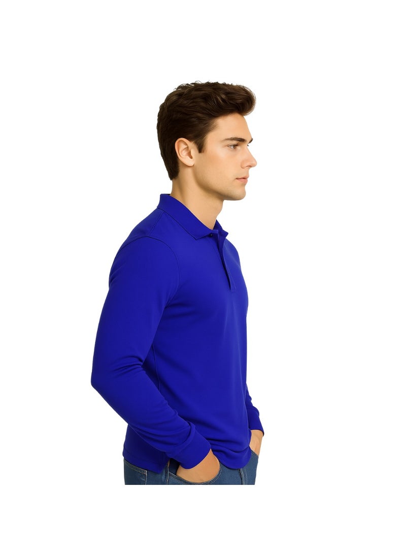 برينت شوب فور مي تي شيرت بولو رجالي أساسي بأكمام طويلة | قميص بولو مريح وأنيق - Image 4