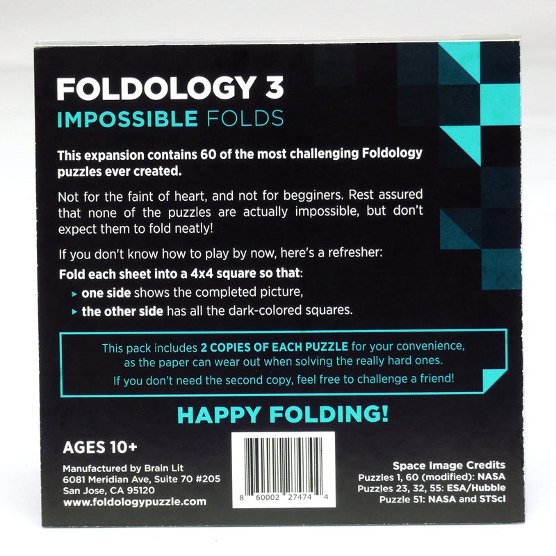 FOLDOLOGY فولدو لوجي 3 - طيات مستحيلة. لعبة ألغاز بمستوى خبراء. 60 لغز أوريغامي للمراهقين والبالغين. تحدي، غير مناسبة للمبتدئين. للأعمار 13 وما فوق. - Image 3