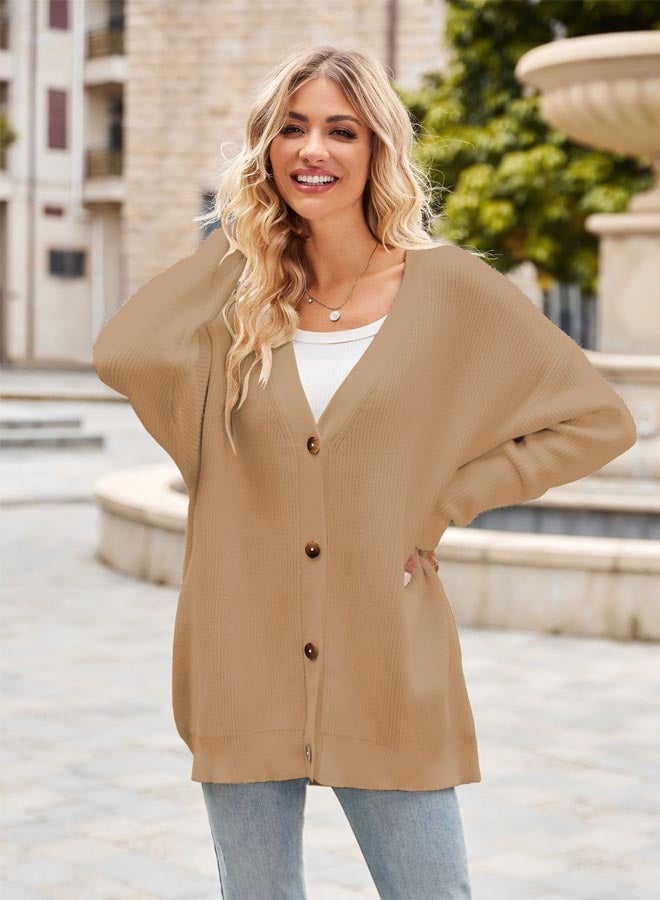 Autumn Women's Solid Color Button Long Sleeve Cardigan  - Image 2