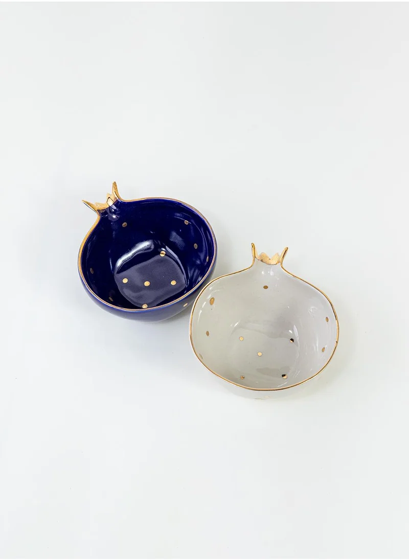Curate Home Pomegranate - Set of 2 (Blue + Cream)
