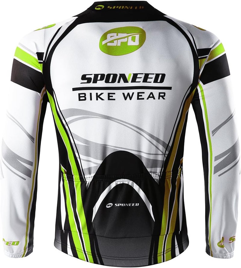 sponeed Men's Bicycle Shirts Long Sleeve Biker Jerseys Full Zipper Winter Cycling Gear Breathable - Image 2