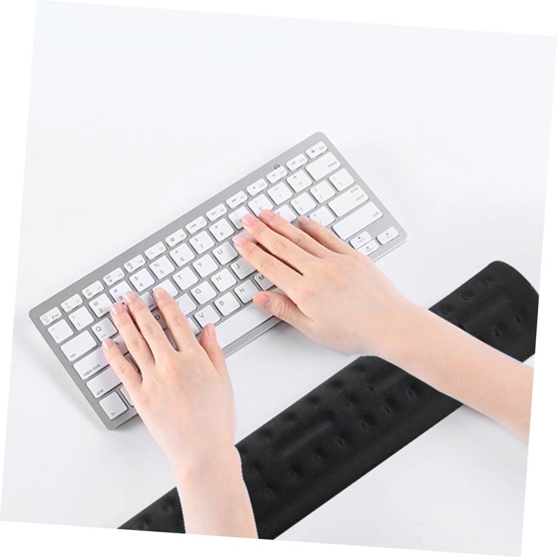 Memory Foam Wrist Rest and Keyboard Wrist Cushion 2pcs Set, Black Non-Slip Mouse Pad with Comfortable Hand Support for Office and Home Typing - Image 5