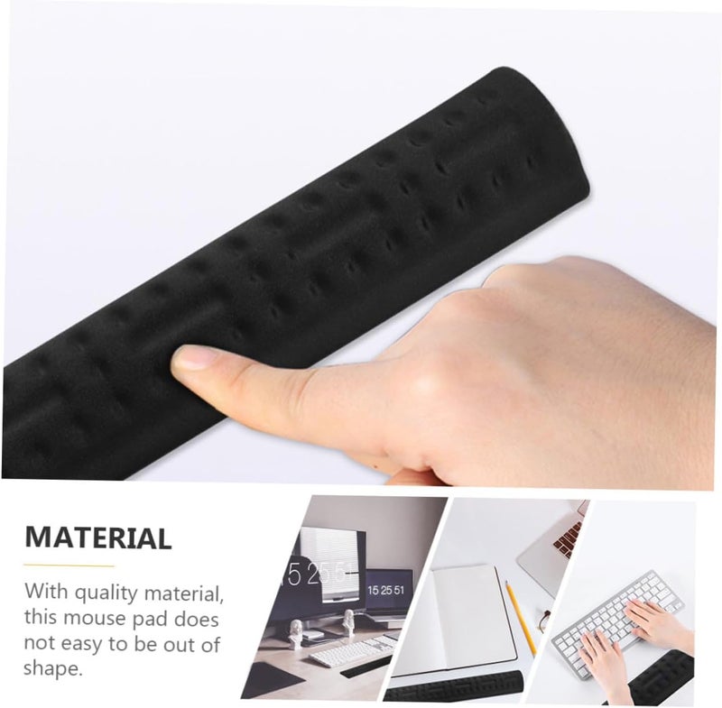 Memory Foam Wrist Rest and Keyboard Wrist Cushion 2pcs Set, Black Non-Slip Mouse Pad with Comfortable Hand Support for Office and Home Typing - Image 3