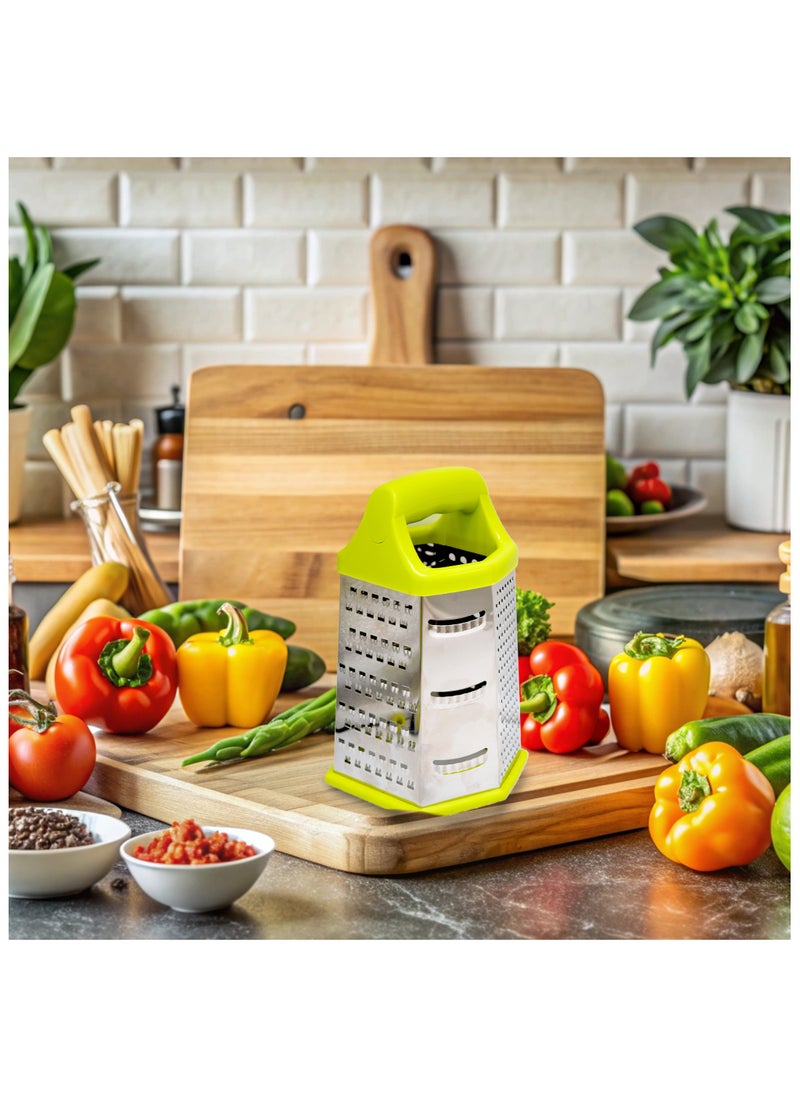 Sweet Home - Sweet Home Six-Sided Grater Potato Grater 6-in-1 Stainless Steel Vegetable Grater Perfect Grater for Vegetables, Ginger, Parmesan Cheese - Dishwasher Safe Versatile Cheese Grater with Handle - Image 1