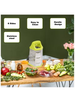 Sweet Home Sweet Home Six-Sided Grater Potato Grater 6-in-1 Stainless Steel Vegetable Grater Perfect Grater for Vegetables, Ginger, Parmesan Cheese - Dishwasher Safe Versatile Cheese Grater with Handle  - Image 4