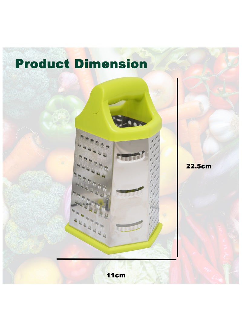 Sweet Home - Sweet Home Six-Sided Grater Potato Grater 6-in-1 Stainless Steel Vegetable Grater Perfect Grater for Vegetables, Ginger, Parmesan Cheese - Dishwasher Safe Versatile Cheese Grater with Handle - Image 1