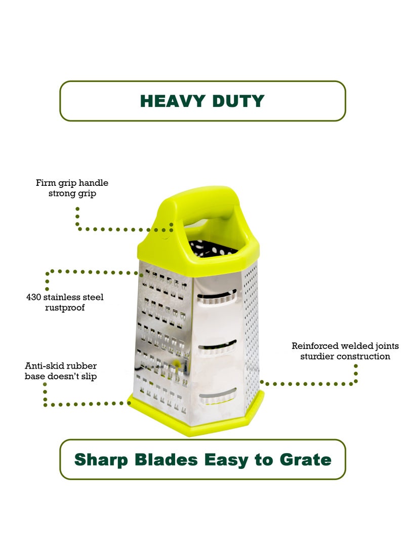 Sweet Home - Sweet Home Six-Sided Grater Potato Grater 6-in-1 Stainless Steel Vegetable Grater Perfect Grater for Vegetables, Ginger, Parmesan Cheese - Dishwasher Safe Versatile Cheese Grater with Handle - Image 1