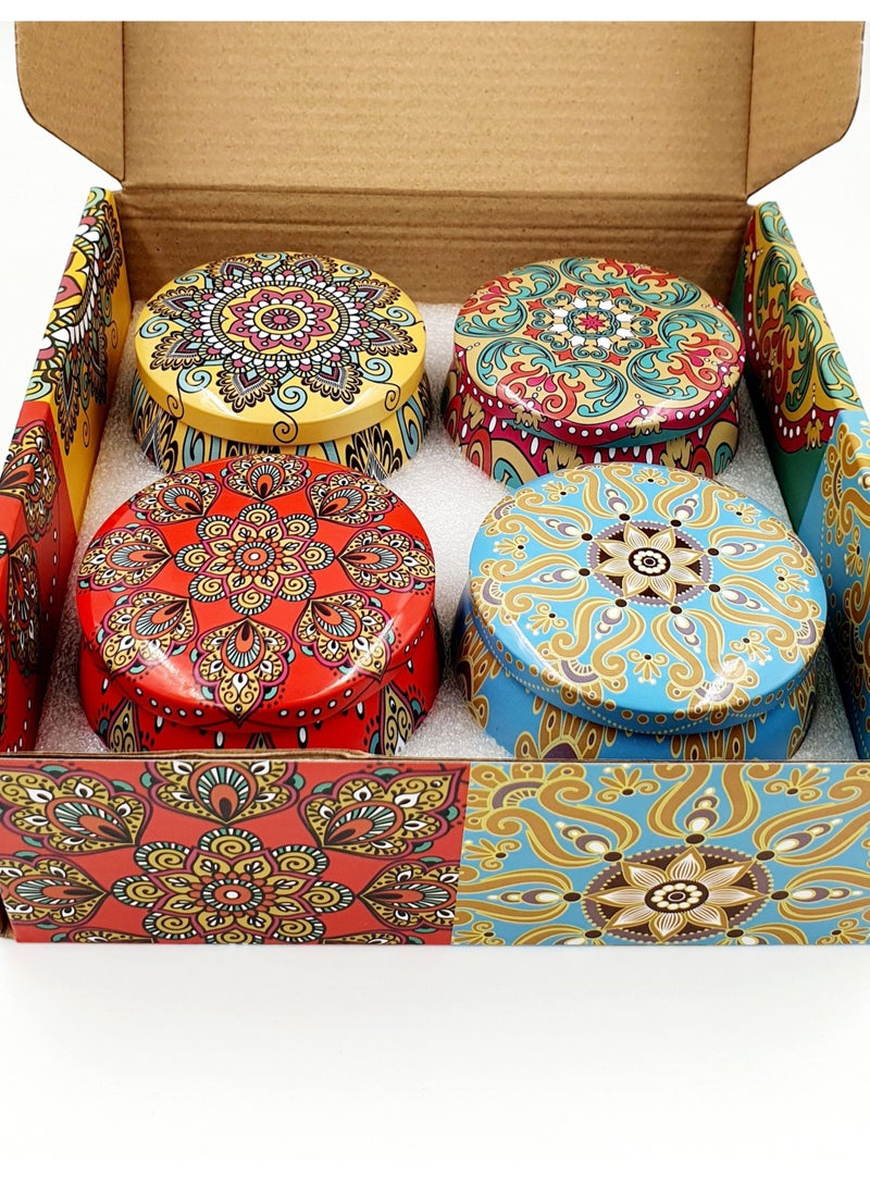مون بيم-كاندلز شموع معطرة من شمع الصويا بزهور مجففة طبيعية موضوعة في صندوق قابل لإعادة الاستخدام تصميم تركي MBRC2201 - Image 1
