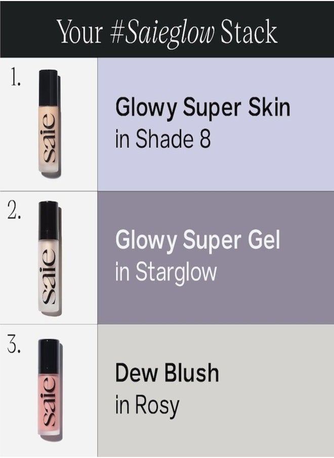 Saie - SAIE  Glowy Super Skin Tint Foundation with Hyaluronic Acid , 8 Light Warm Undertones 30ml - Lightweight, Hydrating Coverage - Image 1