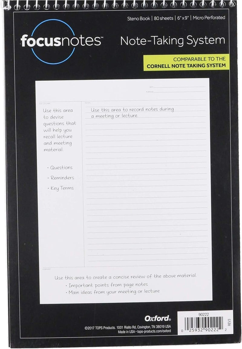 TOPS Oxford Innovative Steno Project Ruled Notebook (), 90222, White - Image 1