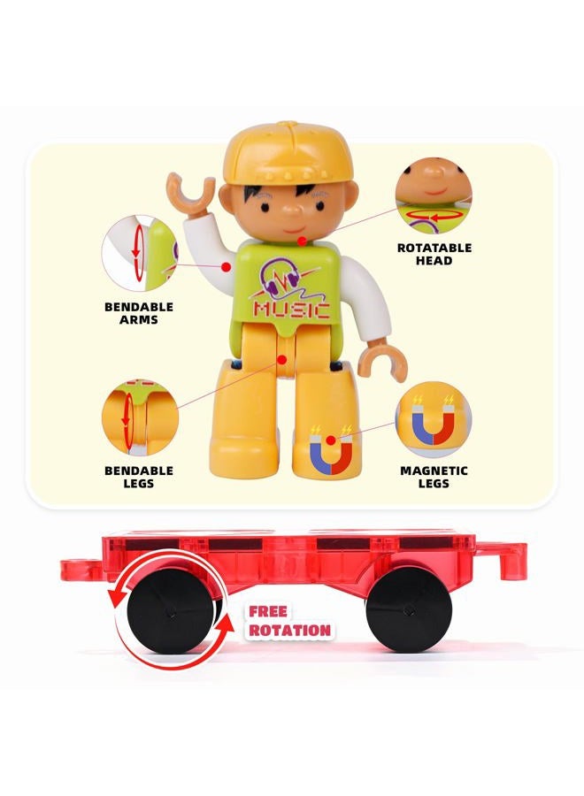 MAGBLOCK 1 Piece Car and 2 Pieces Figures Peoples Set Suitable for Magnetic Blocks Tiles, Expand and Enrich Your Magnet Tiles STEM Educational Toys - Image 4