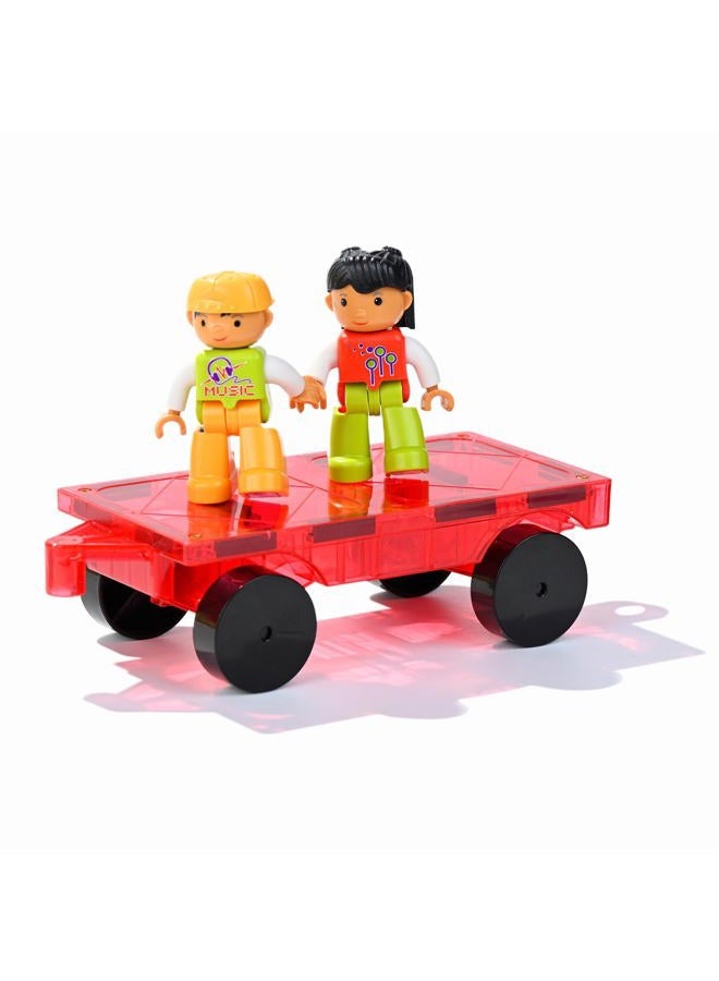 MAGBLOCK 1 Piece Car and 2 Pieces Figures Peoples Set Suitable for Magnetic Blocks Tiles, Expand and Enrich Your Magnet Tiles STEM Educational Toys - Image 1
