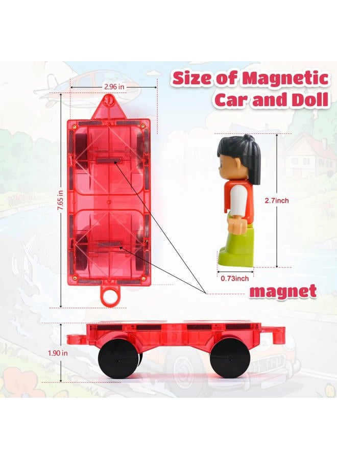 MAGBLOCK 1 Piece Car and 2 Pieces Figures Peoples Set Suitable for Magnetic Blocks Tiles, Expand and Enrich Your Magnet Tiles STEM Educational Toys - Image 2