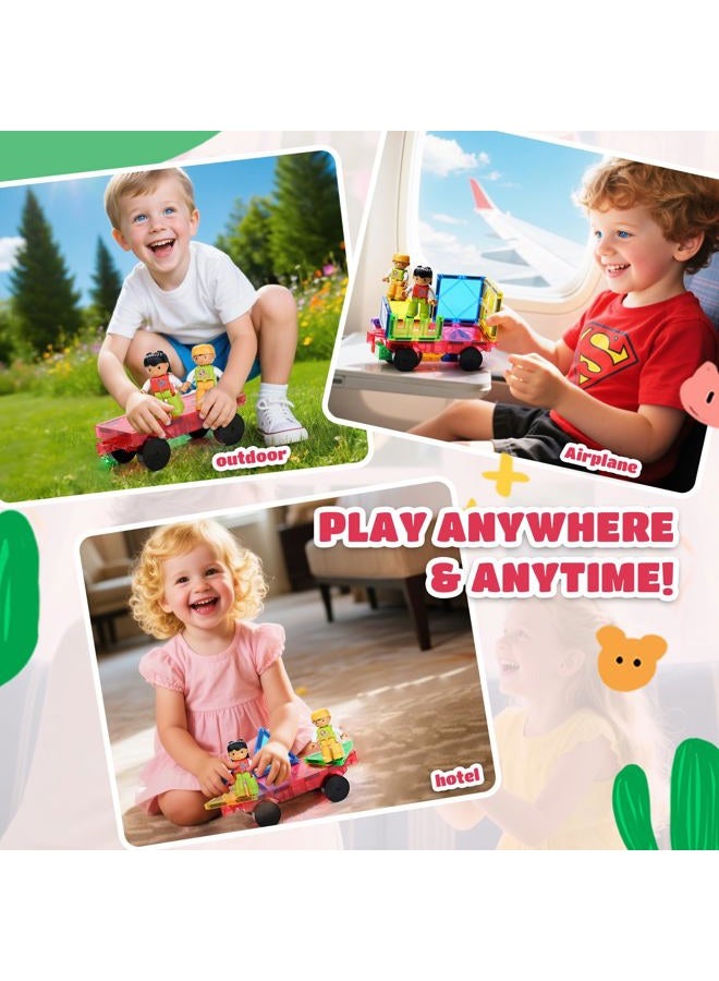 MAGBLOCK 1 Piece Car and 2 Pieces Figures Peoples Set Suitable for Magnetic Blocks Tiles, Expand and Enrich Your Magnet Tiles STEM Educational Toys - Image 3