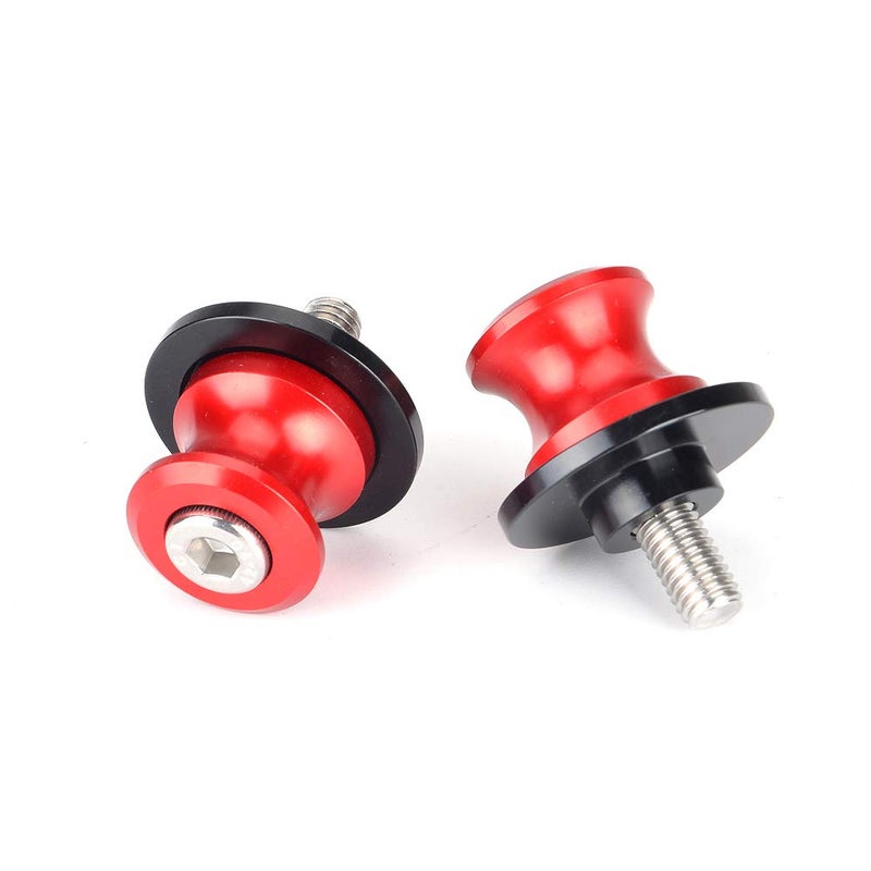 Goldfire 2pcs 8MM M8 X15 Motorcycle Swing arm Sliders Spools CNC Swing Arm Stand Screw for Kawasaki Z650 Z800 Z900 Z1000 AccessoriesRed