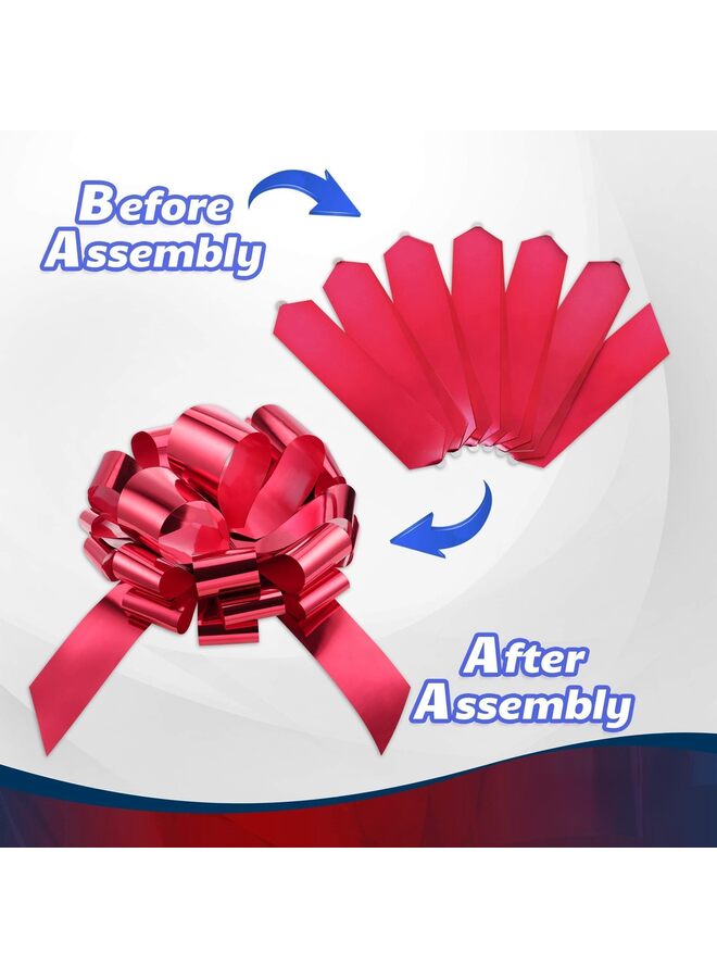 فيونكات كبيرة قابلة للسحب، فيونكات هدايا، فيونكة عملاقة للسيارة، فيونكة عيد ميلاد، فيونكة للهدايا، باقات زهور، تنسيقات زهور، زينة حفلات الزفاف وأعياد الميلاد (أحمر) - Image 5