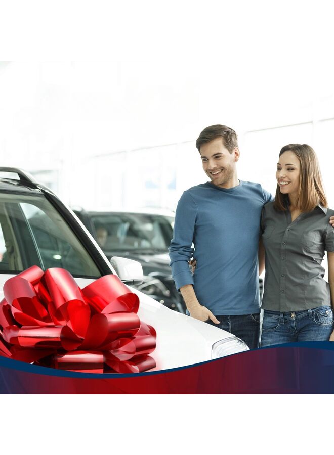 فيونكات كبيرة قابلة للسحب، فيونكات هدايا، فيونكة عملاقة للسيارة، فيونكة عيد ميلاد، فيونكة للهدايا، باقات زهور، تنسيقات زهور، زينة حفلات الزفاف وأعياد الميلاد (أحمر) - Image 2