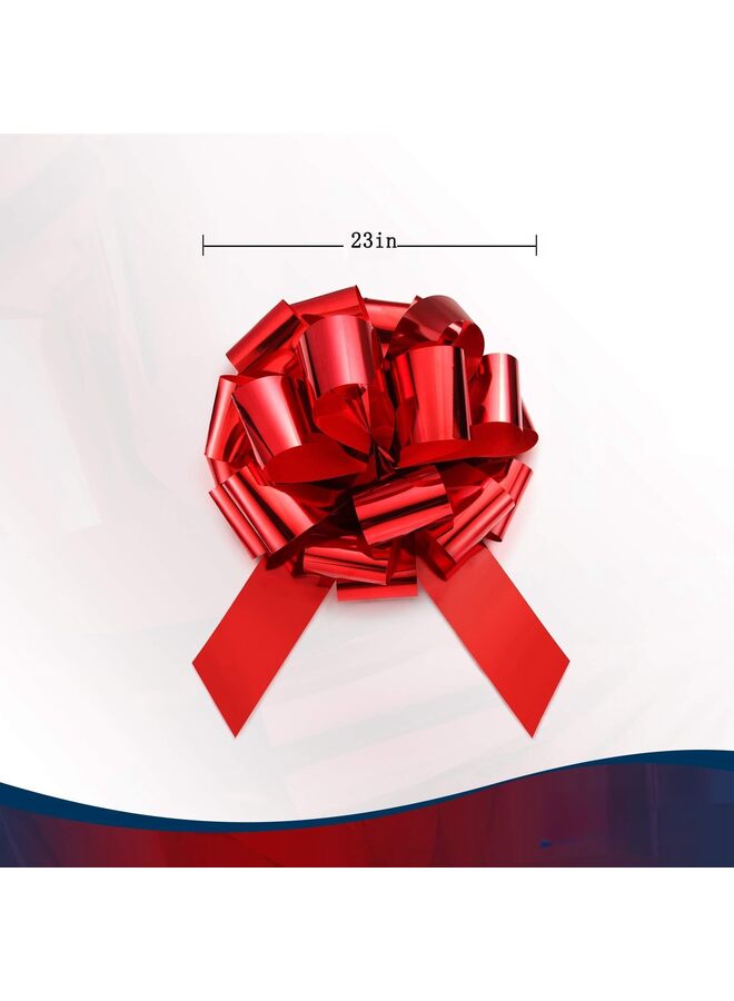 فيونكات كبيرة قابلة للسحب، فيونكات هدايا، فيونكة عملاقة للسيارة، فيونكة عيد ميلاد، فيونكة للهدايا، باقات زهور، تنسيقات زهور، زينة حفلات الزفاف وأعياد الميلاد (أحمر) - Image 3