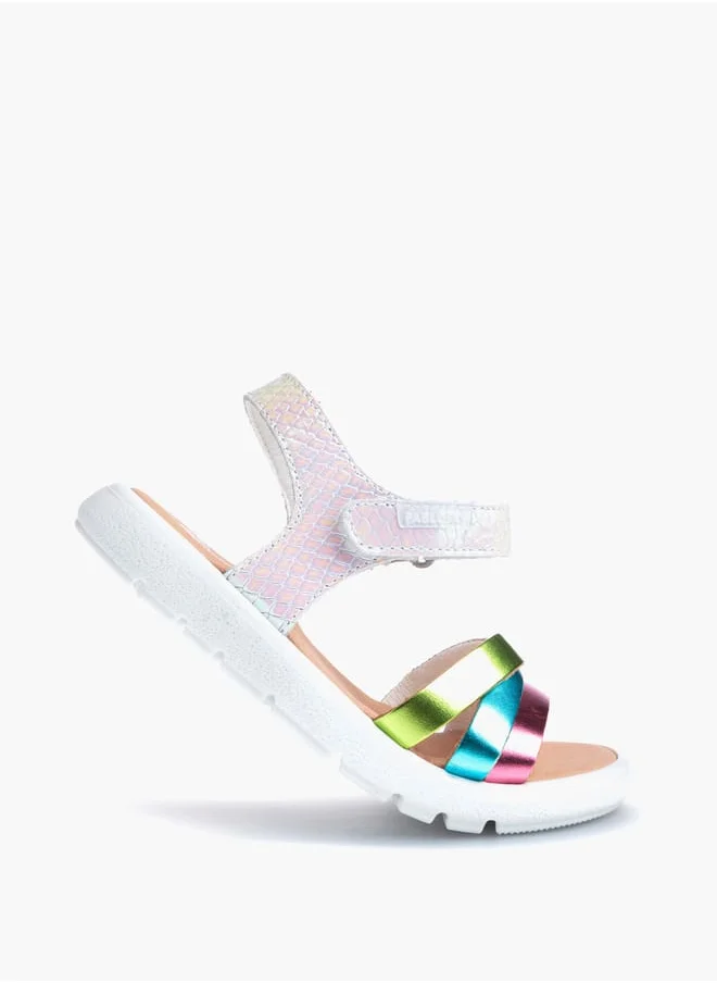 Pablosky Girls' Strappy Sandals with Hook and Loop Closure