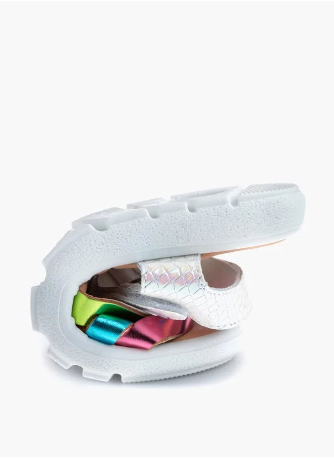 Pablosky Girls' Strappy Sandals with Hook and Loop Closure
