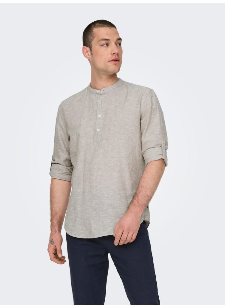Only & Sons Men's Linen-Cotton Full Sleeve Shirt - Image 1
