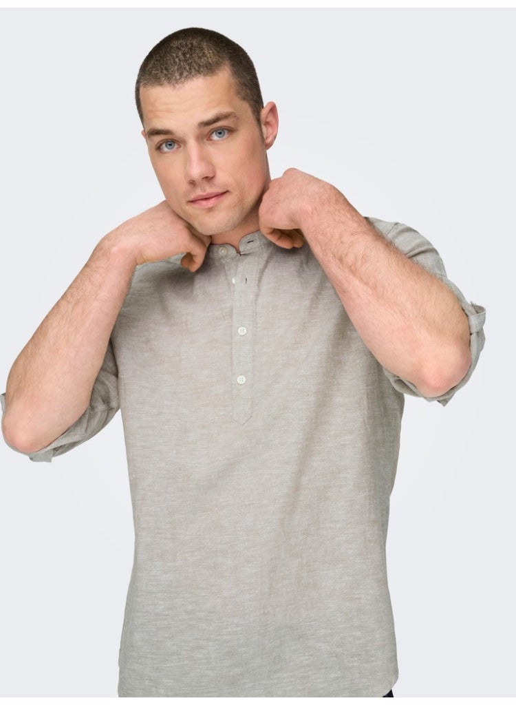 Only & Sons Men's Linen-Cotton Full Sleeve Shirt - Image 2