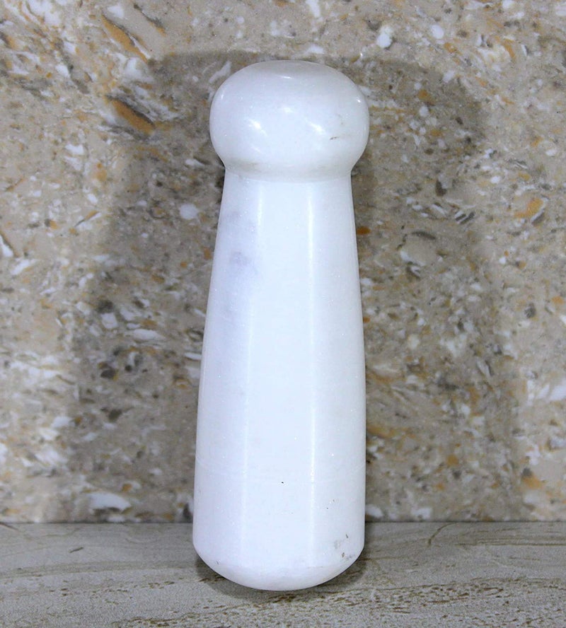 SAMEER SALES Marble Mortar Pestle SetsKharalKhalbattaImam DastaOhkli MusalIdi KalluKhal MusalSpice Grinderokhli MasherSpice Masher for Home White - Image 2