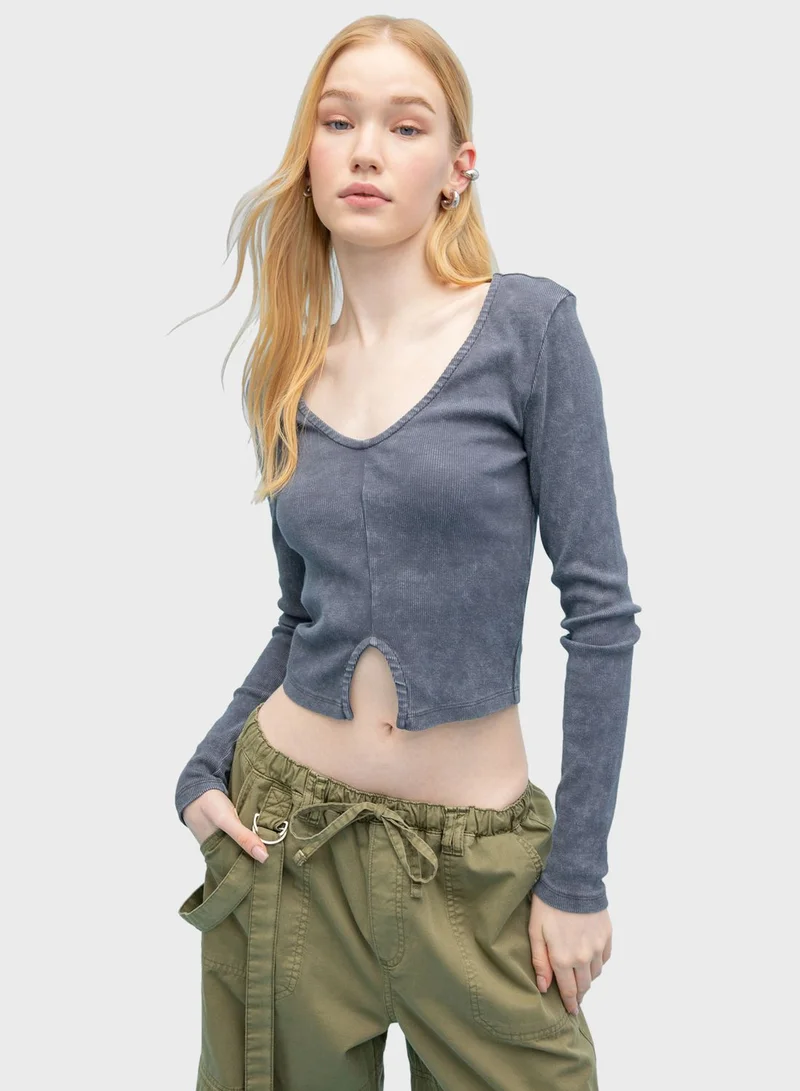 DeFacto Fitted Long Sleeve Washable T-Shirt