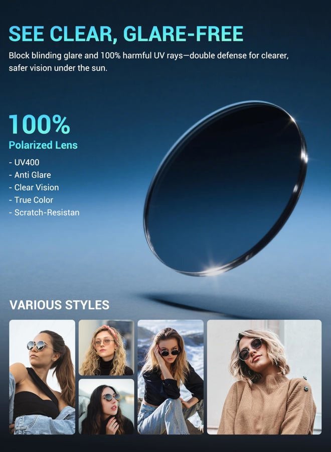 TIJN Square Polarised Sunglasses for Women Men Fishing Driving Sunglasses Lightweight Retro Sun Glass UV 400 Protection, 05-black+tortoise(2pack), L - Image 4