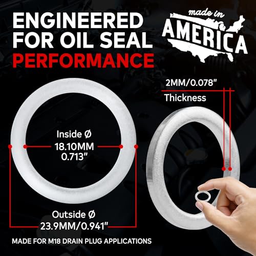 VOTEX - Made in USA - M18 18MM Oil Drain Plug Crush Washer Gasket Seal Ring for Honda/Acura and More - Oil/Coolant - Aluminum - 20 Pack - 94109-2000, 90471-PX4-000, ACWM18 - Image 3