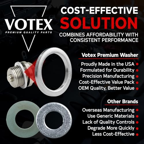 VOTEX - Made in USA - M18 18MM Oil Drain Plug Crush Washer Gasket Seal Ring for Honda/Acura and More - Oil/Coolant - Aluminum - 20 Pack - 94109-2000, 90471-PX4-000, ACWM18 - Image 2