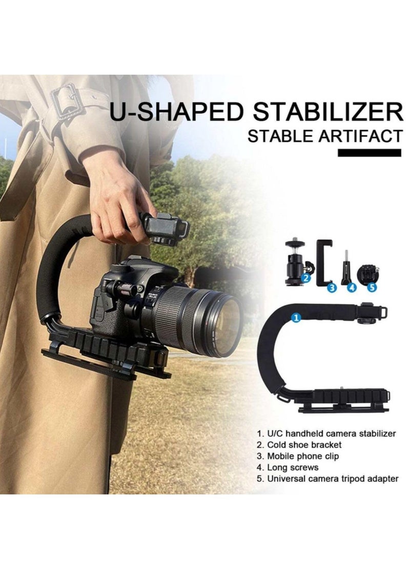 JAJEEK Video Making Kit – Portable Camera Stabilizer, Fill Light, Microphone, Portable Vlog Holder Mount Kit for Universal Photography – Ideal for Vlogging, Content Creation, Live Streaming, YouTube, and Mobile Photography  - Image 5
