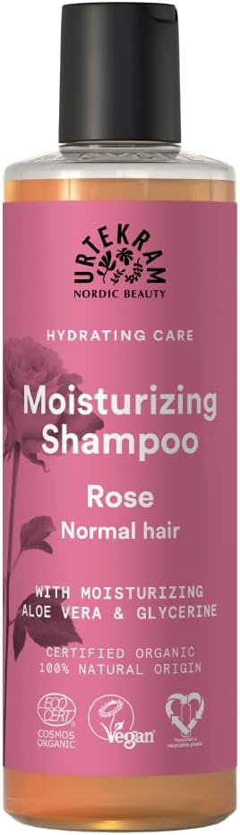 Urtekram Shampoo Rose Normal Hair 250 mlVegan Organic Moisturizing Natural Origin - Image 1