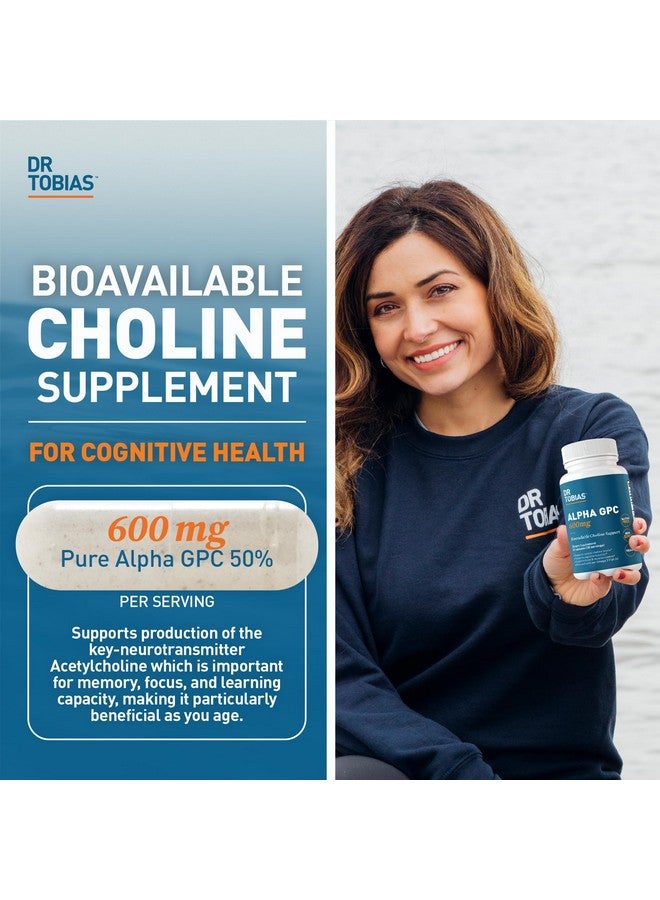 Dr. Tobias Alpha GPC 600mg Per Serving - Bioavailable Choline Supplements for Brain, Memory and Focus - Premium Nootropic Alpha GPC Choline Supplement, Vegan, Non-GMO, 60 Capsules, 30 Servings - Image 2
