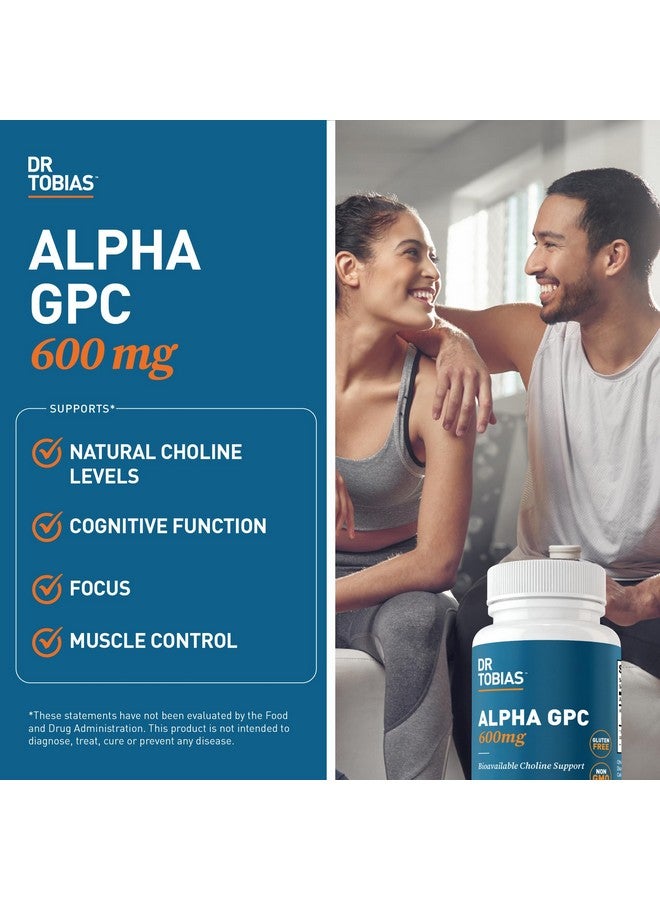 Dr. Tobias Alpha GPC 600mg Per Serving - Bioavailable Choline Supplements for Brain, Memory and Focus - Premium Nootropic Alpha GPC Choline Supplement, Vegan, Non-GMO, 60 Capsules, 30 Servings - Image 4