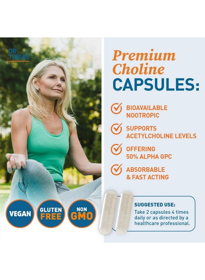 Dr. Tobias Alpha GPC 600mg Per Serving - Bioavailable Choline Supplements for Brain, Memory and Focus - Premium Nootropic Alpha GPC Choline Supplement, Vegan, Non-GMO, 60 Capsules, 30 Servings - Image 3