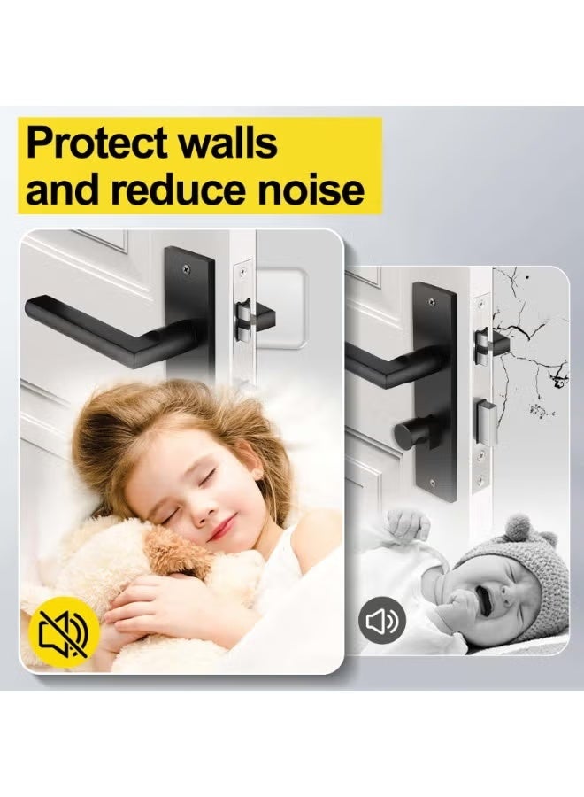 12 قطعة من واقيات الأبواب لحماية الجدران، واقيات مقابض الأبواب المصنوعة من السيليكون مع لاصق قوي ذاتي اللصق، مصدات أبواب سميكة محسّنة وقابلة لإعادة الاستخدام، مثالية لحماية الجدران وتقليل الضوضاء (شفافة). - Image 2