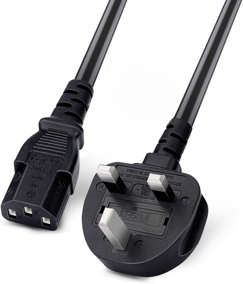 MELFI British Standard Extra Heavy Duty Power Cable Type G Plug to IEC C13, 2 Meter - Image 1