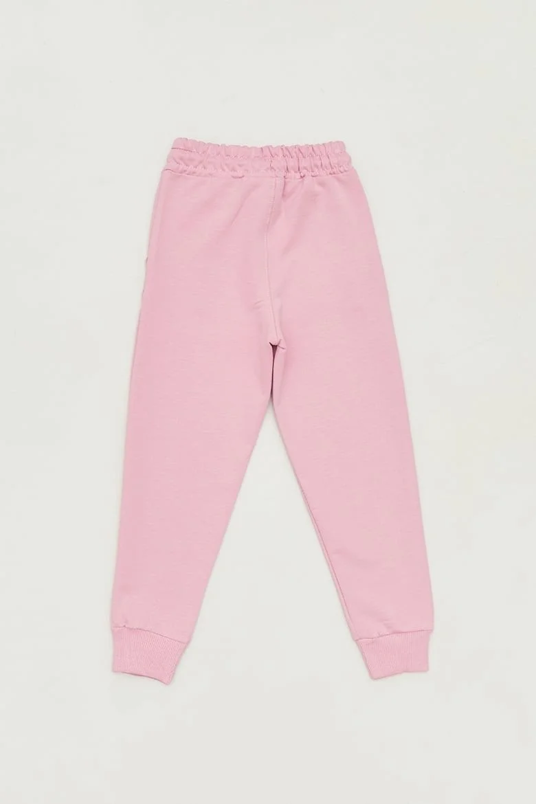 FullaModa Button Detailed Lace Waist Jogger Girl's Sweatpants