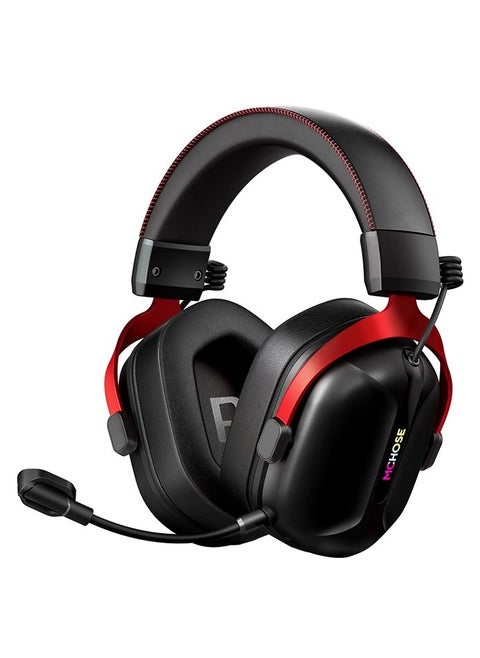 S9 Wireless Tri-Mode Gaming Headset, Black - Wired/2.4G/BT Wireless, Multi-Platform Compatibility, AI Intelligent Denoise, 40m Wireless Range, 50mm Dynamic Drivers, 15ms Ultra-Low Latency, 50h Battery Life, 7.1 Surround Sound | MC-S9-1
